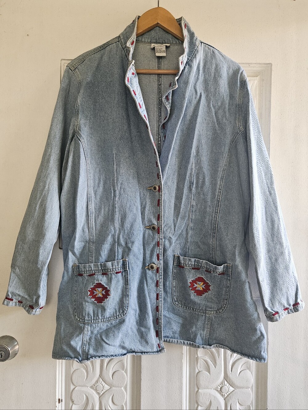 Vintage Cervelle 90’s Embroidered Western Style Denim Jacket- Large